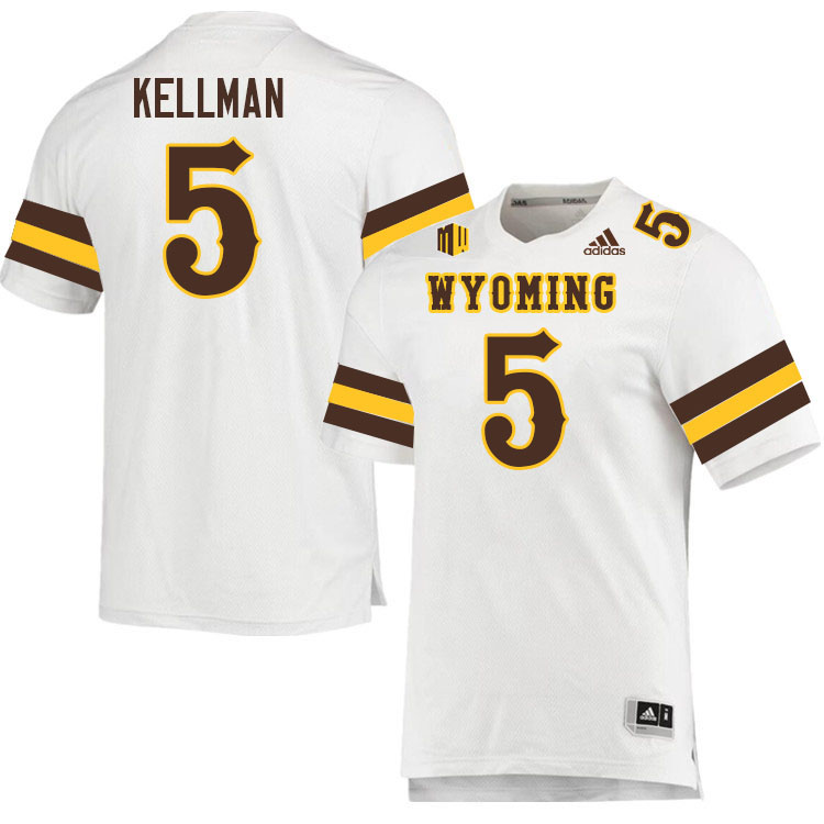 #5 Terron Kellman Wyoming Cowboys Jersey College Football Uniforms,Gears,Jerseys-White